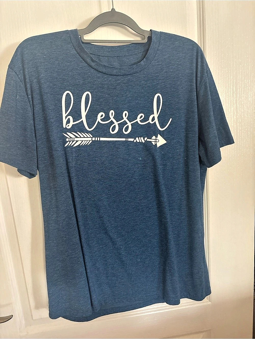 Blessed Graphic Tee in Blue Like New